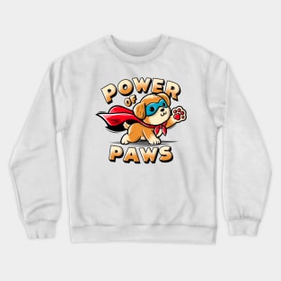 Cute cartoon dog with superhero cape Crewneck Sweatshirt